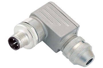 Connecteur coudé Binder M12-A, 6,0 à 8,0 mm, blindage possible, 99 1429 822 04, 99 1437 822 05, à vis, IP67, UL
