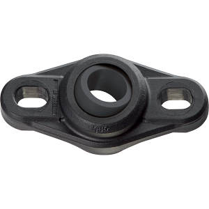 Flange bearing with 2 mounting holes, EFOM igubal®, spherical ball iglidur® UW