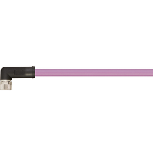 Câbles Ethernet industriel/CAT5, PVC, connecteur A : M8 femelle coudé, connecteur B : câble nu, 12,5 x d