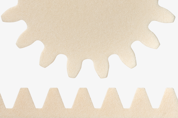 Roue dentée imprimée en 3D avec sa crémaillère