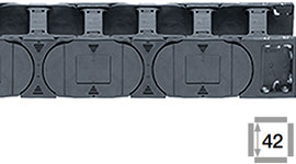 Chaîne Porte-Câbles, entretoises tous les maillons