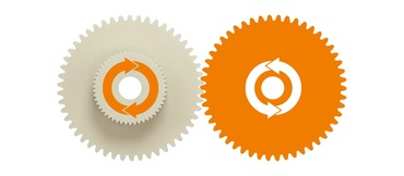 Roues dentées imprimées sur banc d'essai