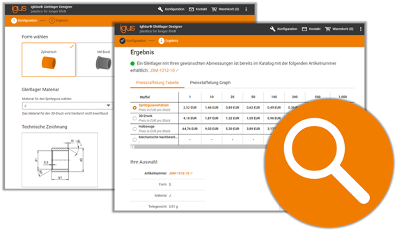 Configurateur de paliers lisses