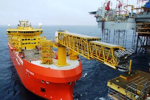 540° rotary module inside the bridge platform to allow the pivoting motion