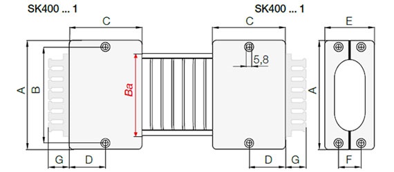 Plan élément de fixation e-skin SK40