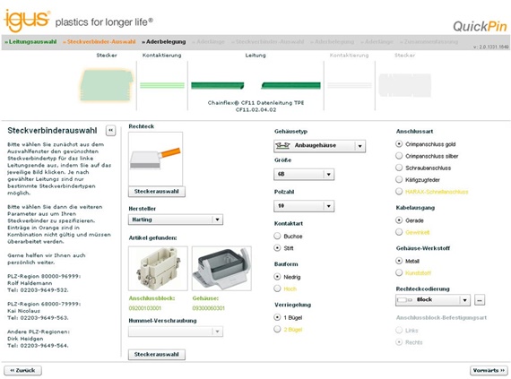 Configurateur connecteur-câble QuickPin 2.0