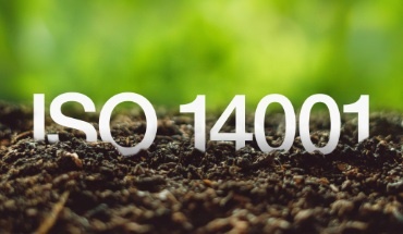 Terre sur fond vert avec inscription ISO 14001