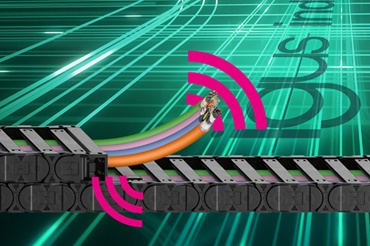 Envoi de données par une chaîne porte-câbles