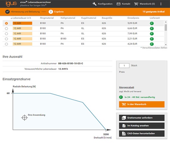 Calcul dela durée de vie des roulements à billes en polymères