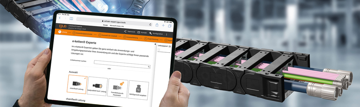 Système d´expertise pour chaînes porte-câbles